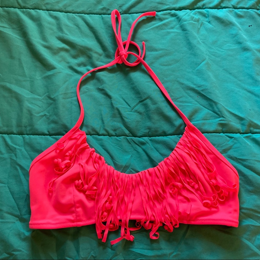 Victoria Secret Hot Pink Fringe Bikini Top